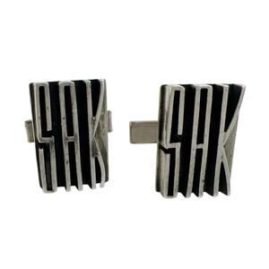 Sterling Silver Cufflinks - Modernist (mid-century) Design - Initials SAK